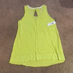 New with tags. Calvin Klein performance lime green wicking tank. Longer length